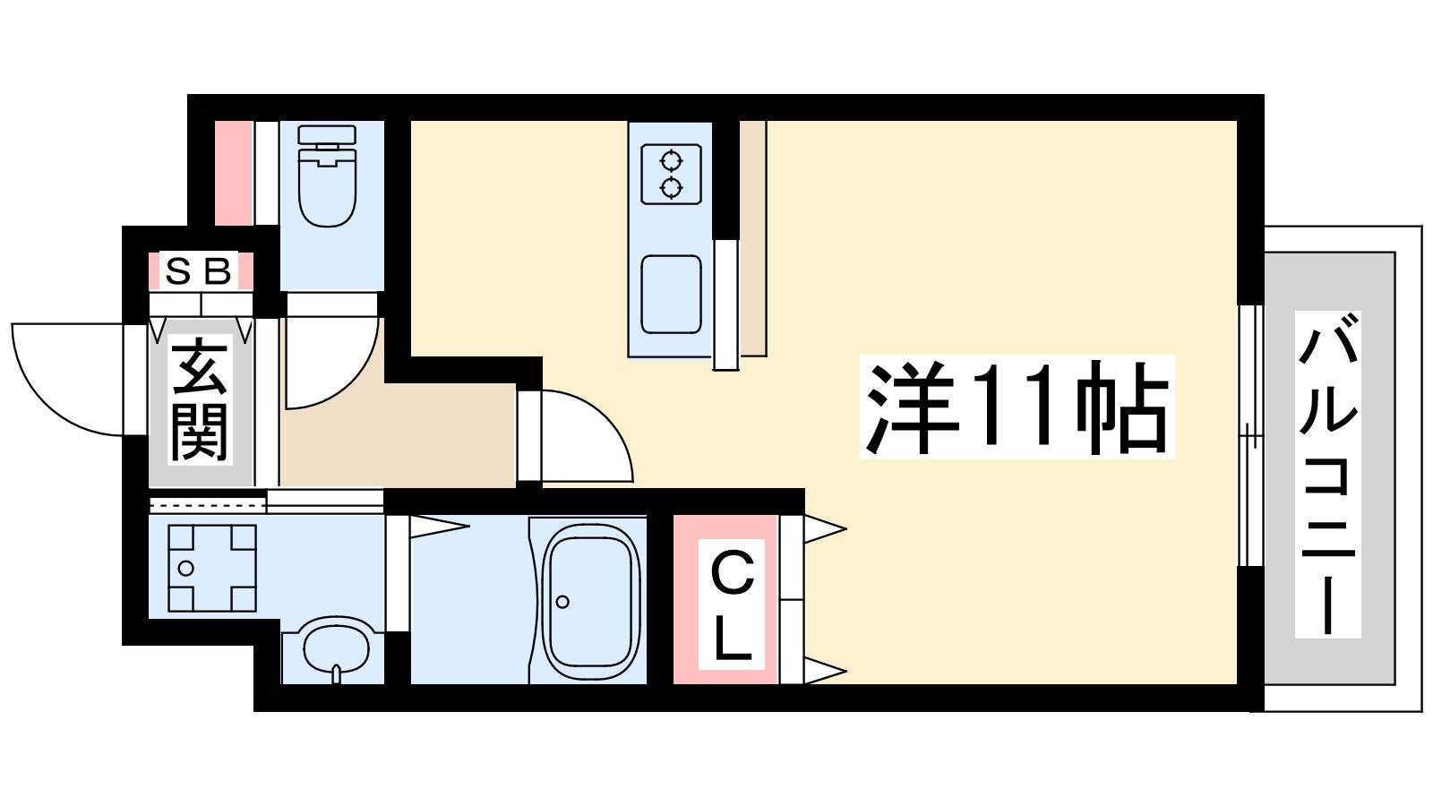 カミタニ6(ワンルーム/6階)の間取り写真