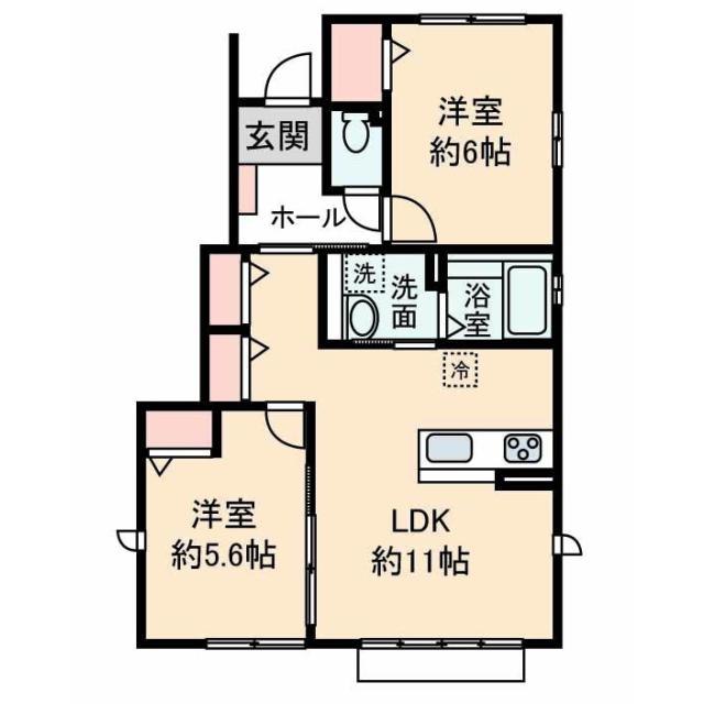 プランソレイユ(2LDK/1階)の間取り写真