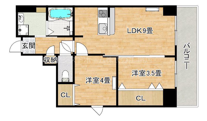 SENA HILLS堺(2LDK/8階)の間取り写真
