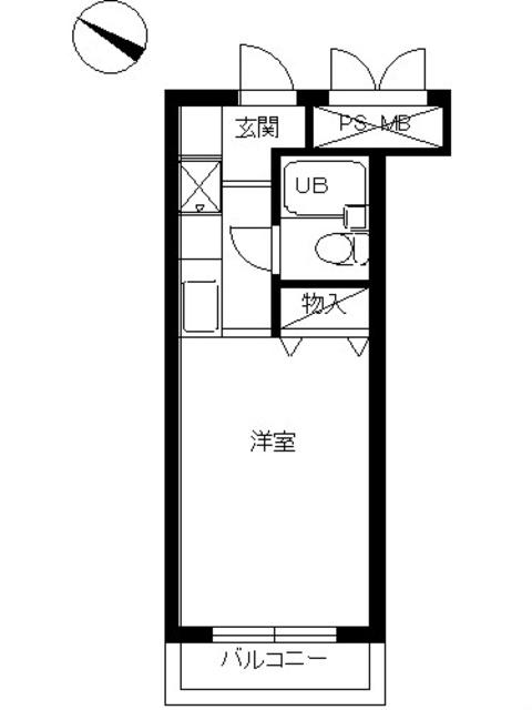 スカイコート宮崎台第3(ワンルーム/4階)の間取り写真
