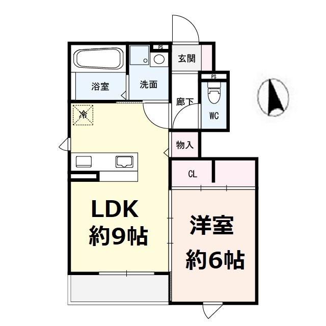 D-ROOM CHILL(1LDK/1階)の間取り写真