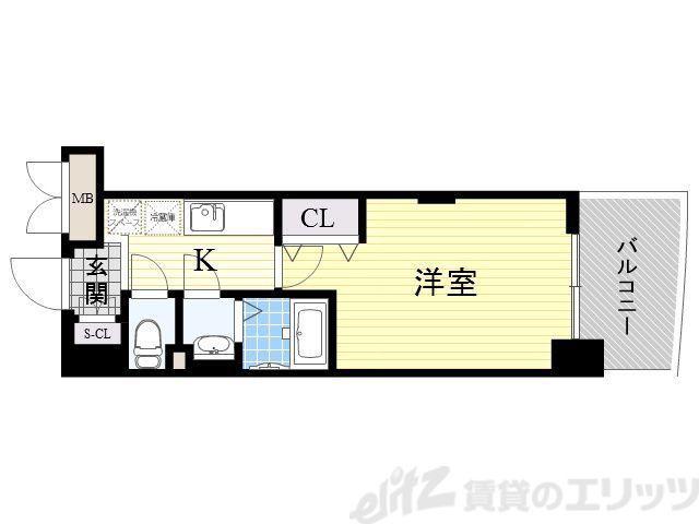 LUXE淡路II(1K/7階)の間取り写真