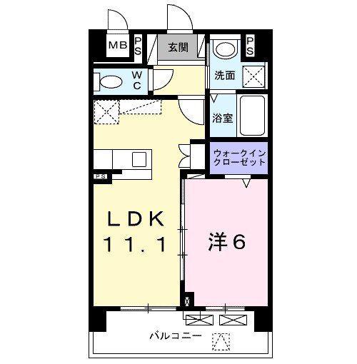 マリーナコート(1LDK/2階)の間取り写真