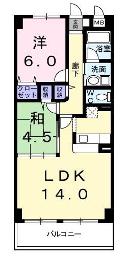 I・SQUARE(2LDK/2階)の間取り写真