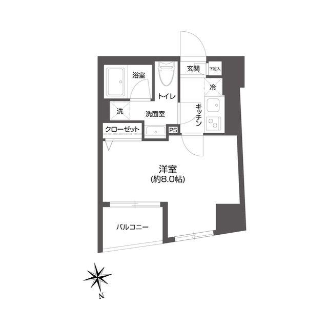 GRAN PASEO 市谷甲良町(1K/5階)の間取り写真