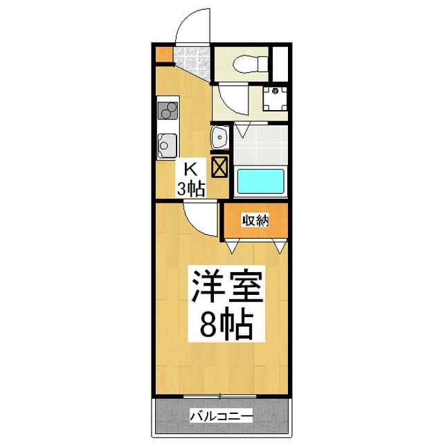 エルピス二子(1K/2階)の間取り写真