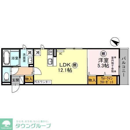 アムール(1LDK/3階)の間取り写真