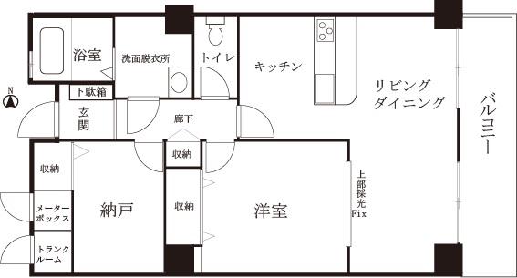 東帝塚山ハイツ(1SLDK/1階)の間取り写真