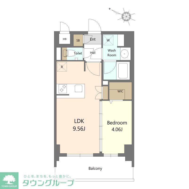 S-RESIDENCE薬院AUREATE(1LDK/9階)の間取り写真
