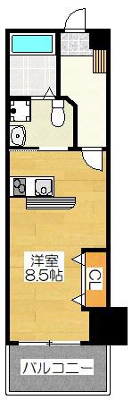 ベネフィット21博多 NO67(1K/6階)の間取り写真