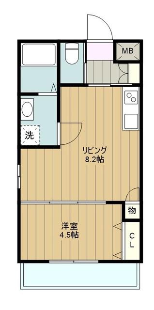 シャトーライフ相模原V(1LDK/4階)の間取り写真