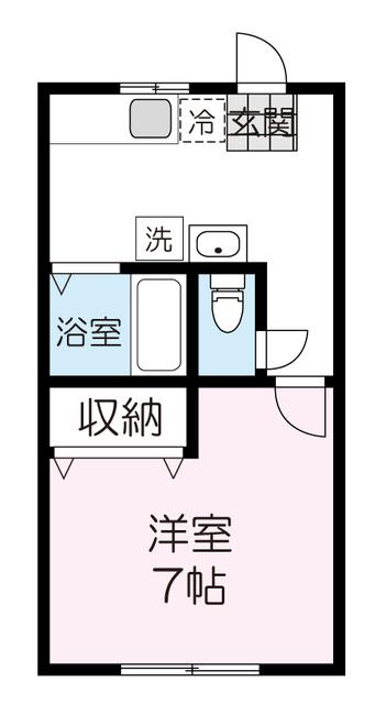アンジュ仙台北(1K/1階)の間取り写真