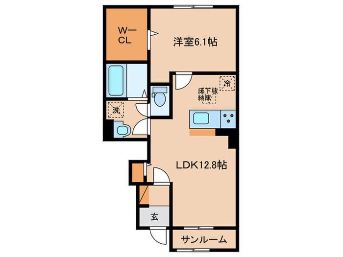 グランアンジュ(1LDK/1階)の間取り写真