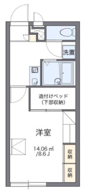 レオパレスフォレストコートII(1K/1階)の間取り写真