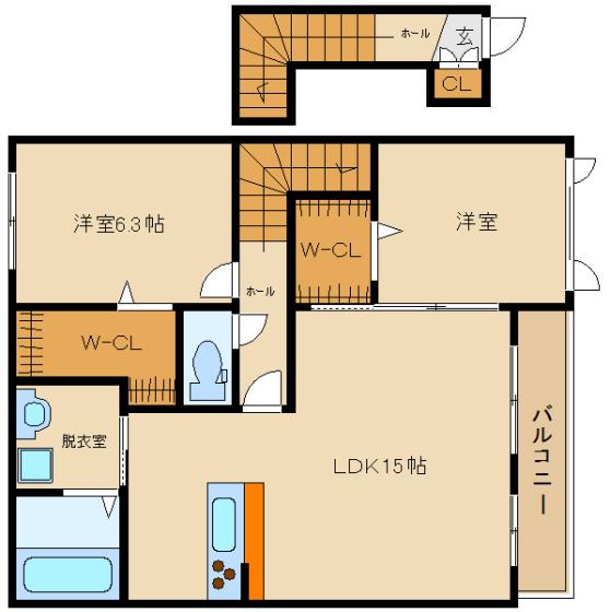 SHM WELL(2LDK/2階)の間取り写真