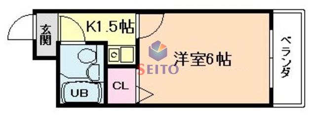 アクエルド大淀(1K/6階)の間取り写真
