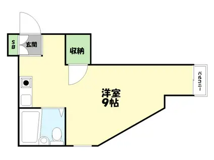 シップス甲斐田(ワンルーム/3階)の間取り写真