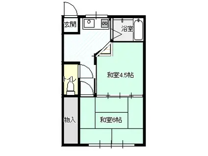 スイートハウス(2K/1階)の間取り写真