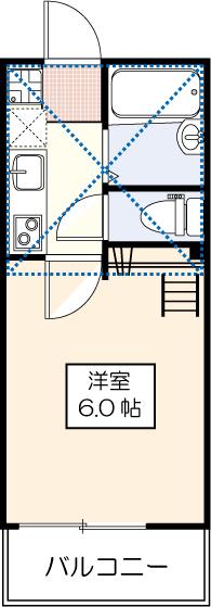 ルネス小金井西館(1K/2階)の間取り写真
