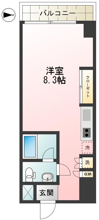 NEXT旗の台(ワンルーム/6階)の間取り写真