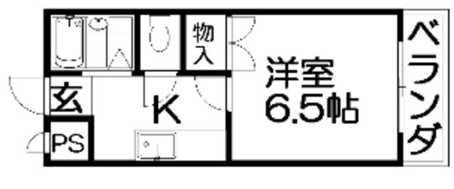 グリーンフィールド(1K/2階)の間取り写真
