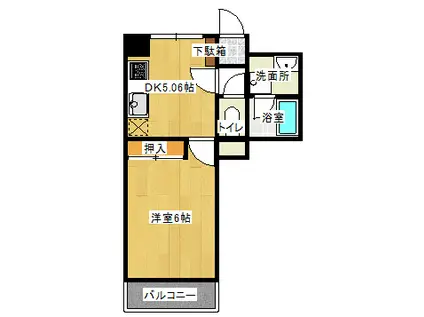 第5熊谷ビル(1DK/4階)の間取り写真