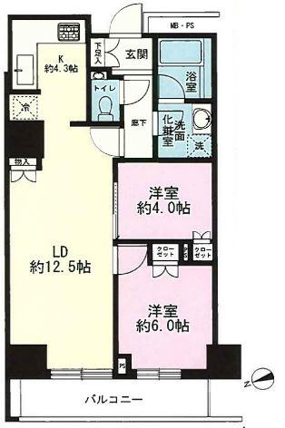 ザ・パークハウス新宿タワー(1LDK/16階)の間取り写真