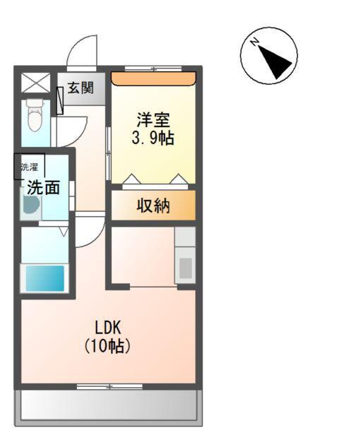 ルミナスハイム(1LDK/1階)の間取り写真