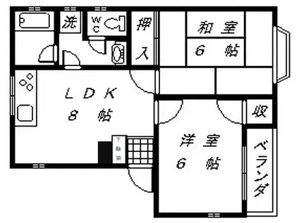 TNハイツ(2LDK/2階)の間取り写真