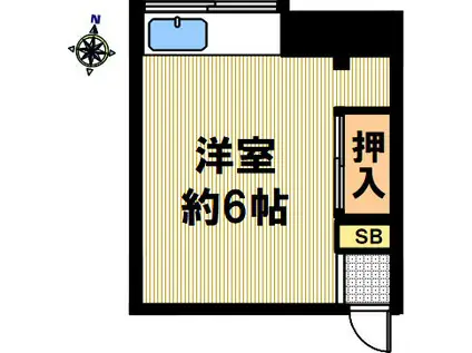 水月荘(ワンルーム/3階)の間取り写真