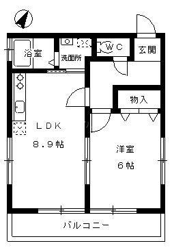 ハイツ泉(1LDK/2階)の間取り写真