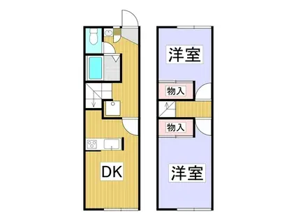 レオパレストゥロイメ(2DK/1階)の間取り写真