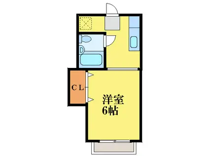 セイコーアパート(1K/2階)の間取り写真