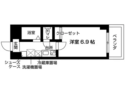 FELIA津田沼(1K/3階)の間取り写真