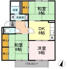 プレジール大和I(3DK/2階)の間取り写真