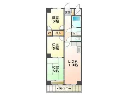 レジデンス清水が丘(3LDK/5階)の間取り写真