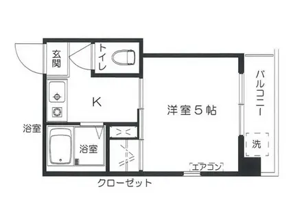 ヴィラ・タカハシ(1K/3階)の間取り写真