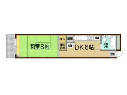 クレセントヴィラ愛信II(1DK/6階)の間取り写真