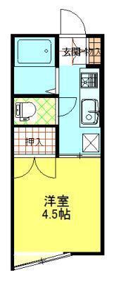 フィールファイン新屋B(1K/1階)の間取り写真