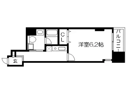 HF河原町二条レジデンス(1K/3階)の間取り写真