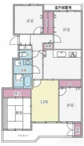ティーズガーデン横浜反町(4LDK/5階)の間取り写真