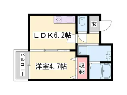 K-TSUCHIYAMA(1DK/1階)の間取り写真
