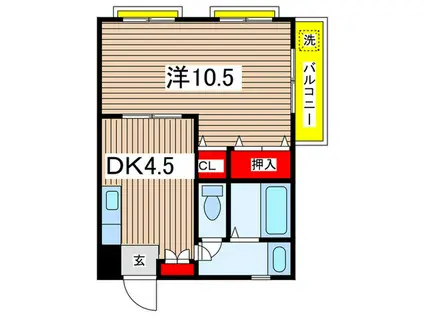 コートスプルース(1DK/3階)の間取り写真