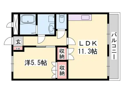 マルベリー(1LDK/1階)の間取り写真