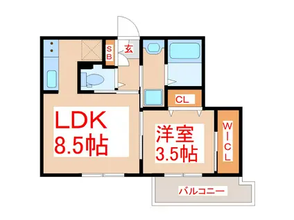 DINO(1LDK/5階)の間取り写真