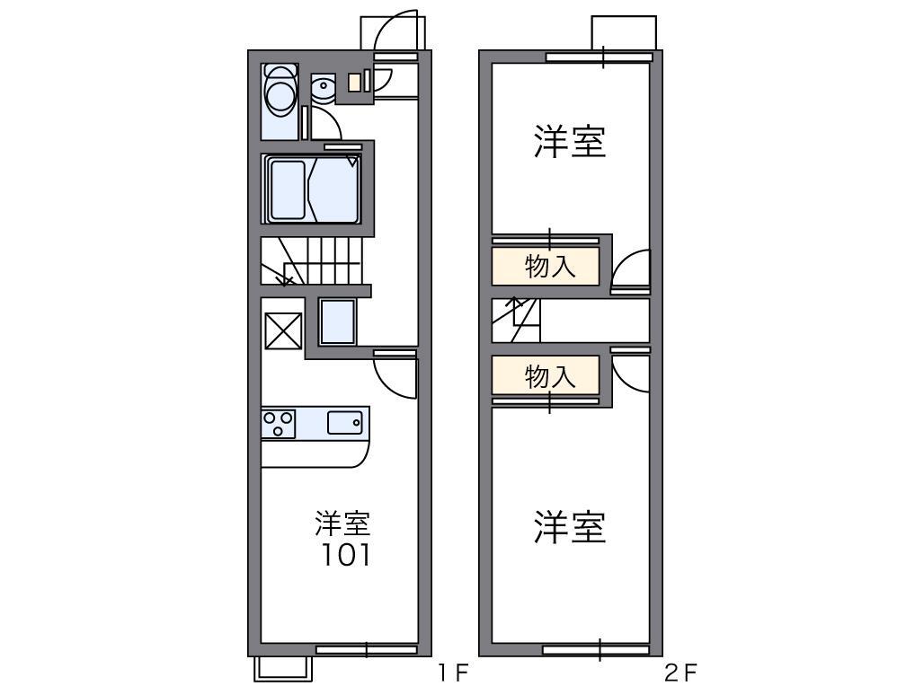 レオパレスコム・イグレットB(2DK/1階)の間取り写真