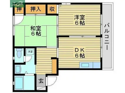 センシリティピカルIB棟(2DK/1階)の間取り写真