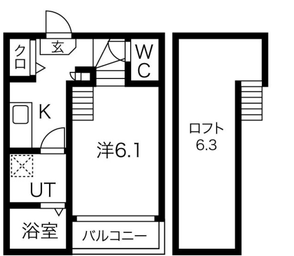 AURAM千種(1K/2階)の間取り写真