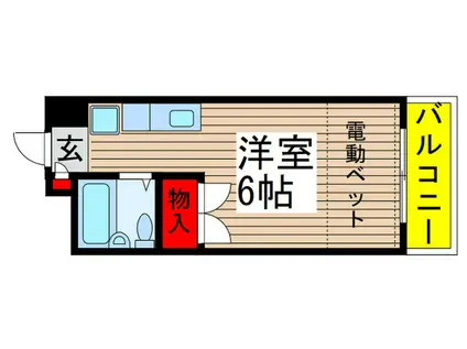 エステートピア ジュネス(ワンルーム/2階)の間取り写真