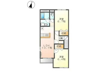 レ・プレリュード(2LDK/2階)の間取り写真